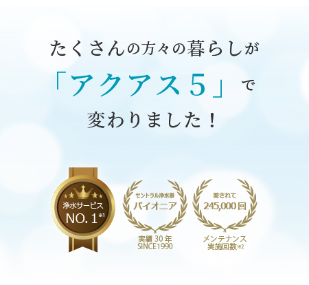 たくさんの方々の暮らしが「アクアス5」で変わりました!